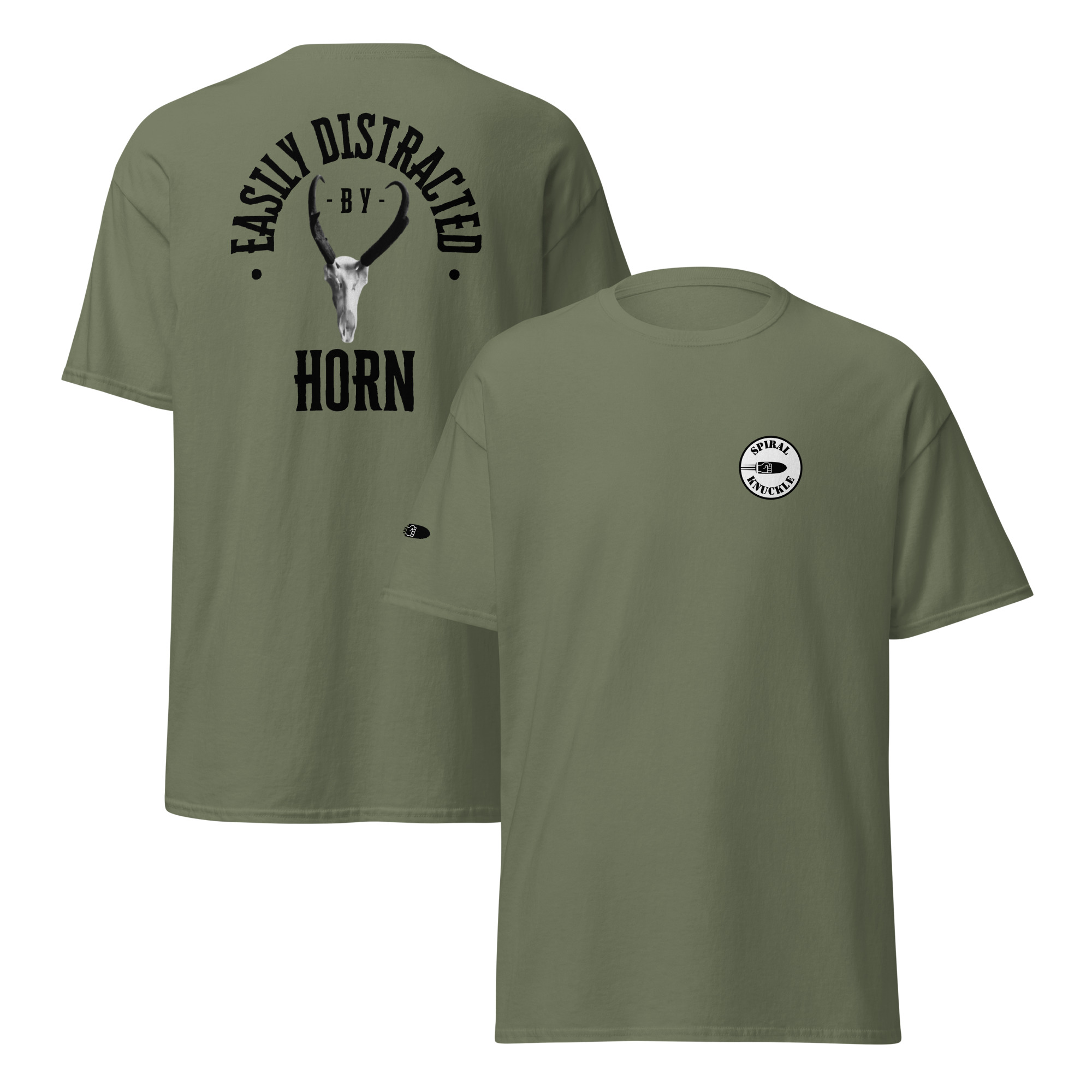 Easily Distracted - Antelope Hunting T-Shirt in Army Green - Image 2