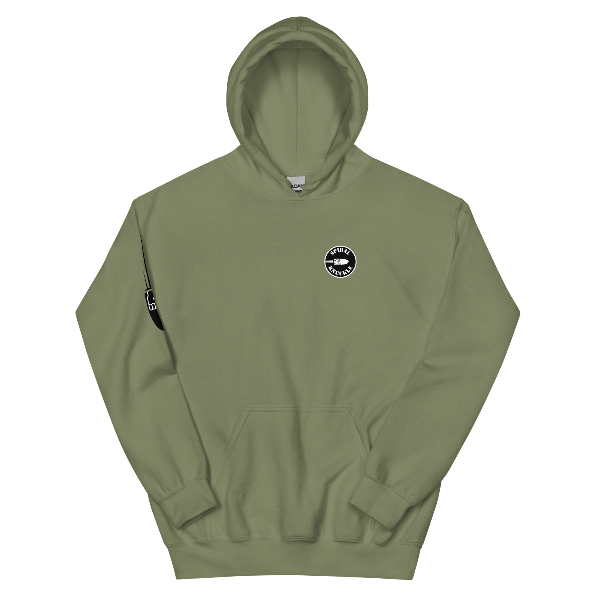 Bullet Sleeve – Signature Hoodie, Spiral Knuckle in Military Green